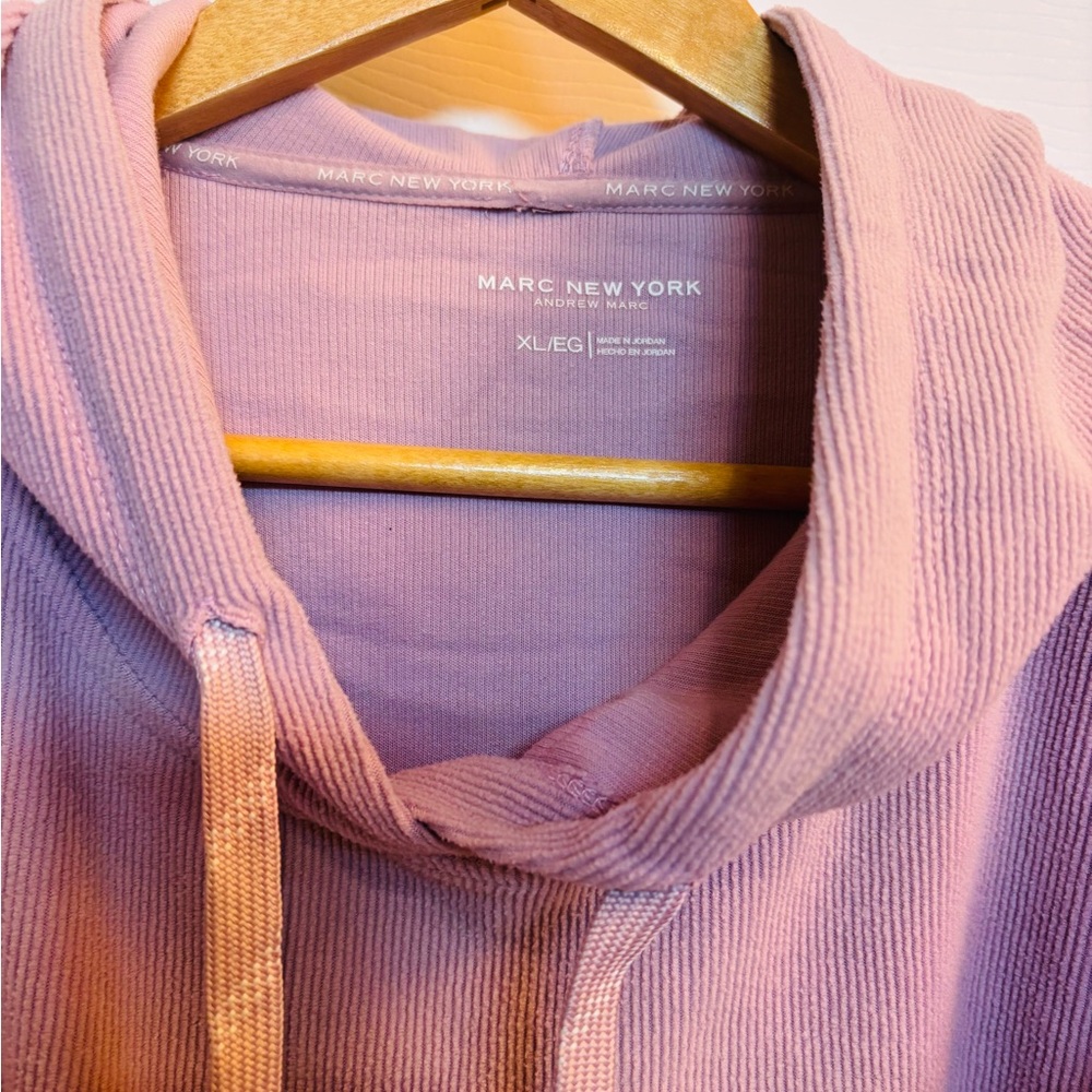 Marc New York Lavender Ribbed Hoodie